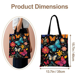 Bolsa de Mano de Lona Azul Claro para Mujer, con Logotipo Personalizado, Gran Capacidad, Moderna y Versátil, para Compras y Viajes - Product Image 5