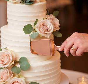 Espátula para Pastel Clásica en Oro Rosa, Perfecta para Cortar Pasteles de Boda, Servir Postres, Fiestas, Eventos Festivos y Uso Diario - Product Image 4