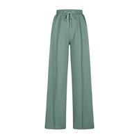 Pantalon tricoté taille haute coupe bootcut pour femme, avec cordon de serrage et taille élastique, décontracté, coupe ample, longueur intégrale, couleur unie, printemps, écologique