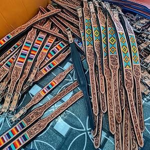 Collar de Cuero Mexicano Hecho a Mano para Perro, con Cuentas y Tallado con Patrón Animal, para Pasear, Tamaño Pequeño, Fabricante Mayorista - Product Image 6