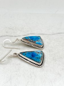 Blue Apatite Sterling <b>Silver</b> Vintage <b>Earrings</b> Handmade Gemstone Jewelry Elegant Women's Gift for <b>Wedding</b> Party Engagement - Product Image 2
