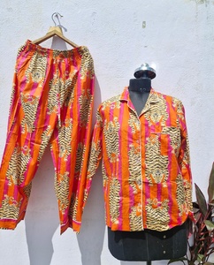 Conjunto de Pijama de Algodón con Estampado de Tigre Naranja para Mujer, Ropa de Dormir con Diseño de Animales de Safari, Ropa de Estar por Casa, Ropa de Dormir para Resort, Fabricante - Product Image 1