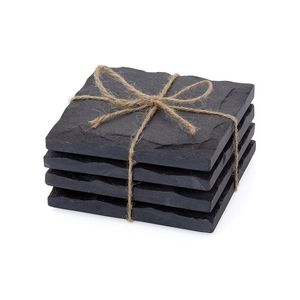 Venta Directa de Fábrica, Posavasos Cuadrados Personalizados de Mármol Gris y Negro, Decoración de Mesa de Mármol, Posavasos Decorativos para Mesa - Product Image 5