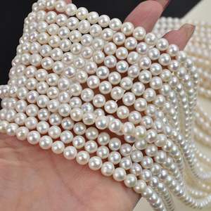 Collier de perles d'eau douce Akoya naturelles de Zhuji, 6-7 mm, perles semi-finies à forte luminosité, vente en gros - Product Image 1