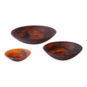 Bol de service en résine ambre dorée effet marbre, résistant à la chaleur, non revêtu, poli, design moderne, fabrication impériale, vaisselle pour la maison - Product Image 3