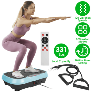 Home Fitness Workout Equipment Whole Body <b>Vibration</b> Platform Machine with Resistant Bands & <b>Remote</b> Control Home Gym Tra - Product Image 1