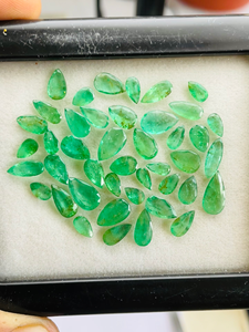 Natural Zambia Emerald Pear Cut AAA Quality Green Gemstones 43pcs Lot for Jewelry Making Perfect Polishing <b>Cheap</b> Price - Product Image 3