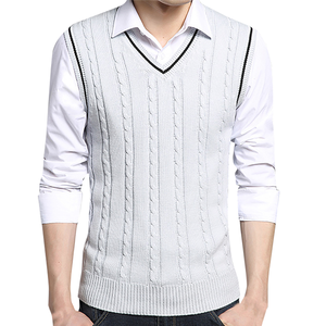 Pull de cricket en molleton 100% coton, tricoté en maille rasée, respirant, printemps-hiver, personnalisable, col en V, tendance - Product Image 2