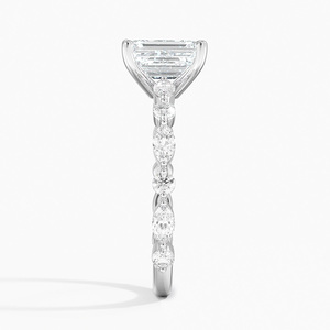 BOJ <b>Ring</b> 012 Pear Cut 925 Silver Aquamarine Three-Quarter Coverage <b>Diamond</b> <b>Ring</b> 2ct D Color VVS1 Moissanite GRA Certified - Product Image 3