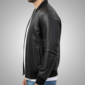Veste d'hiver pour homme, style et logo personnalisés, haute qualité, grande taille, veste bomber en cuir décontractée pour homme - Product Image 3