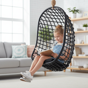 Latest Collection Eco-friendly Rustic Rattan <b>Hanging</b> Chair Outdoor Luxury Rattan <b>Hanging</b> Chair with Cushion For Outdoor Use - Product Image 4