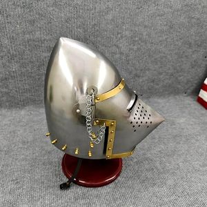 Casco medieval con diseño de cara de cerdo, armadura de caballero europeo, casco cerrado, Bascinet, para recreación histórica, LARP, armadura, cosplay, batalla, guerrero - Product Image 3