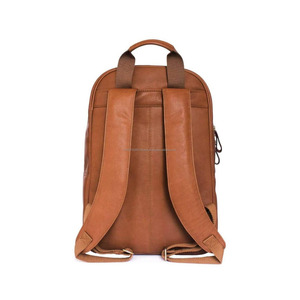 Sac à dos en cuir véritable personnalisé Design minimaliste avec poche avant Sac de voyage et ordinateur portable de luxe - Product Image 2