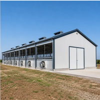 Bâtiment préfabriqué en acier galvanisé à faible coût QCF192 pour élevage de volailles / abri pour vaches / abri pour moutons