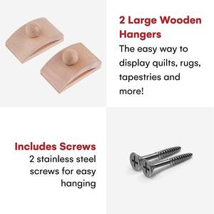 Elegantes Colgadores de Madera para Colchas con Pinzas Grandes y Tornillos, Soporte de Pared para Exhibir Colchas, Tapices, Alfombras y Arte Textil - Product Image 2