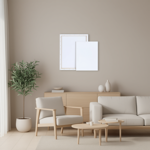 LIENZOS Toile d'art faite à la main 24x30 avec cadre en bois blanc Format 30x40 Produit Premium - Product Image 3