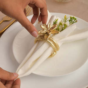 Gold <b>Napkin</b> Rings for Table Setting, Decorative Metal <b>Napkin</b> Holders for Wedding, Party, Dinner, Restaurant and Home Table Decor - Product Image 1