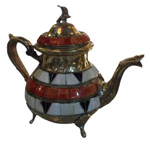 Tetera de Acero Inoxidable de Lujo, Estilo Marroquí, Grabada y Niquelada, Olla Decorativa para Servir Té, para Hogar y Hotel - Product Image 3