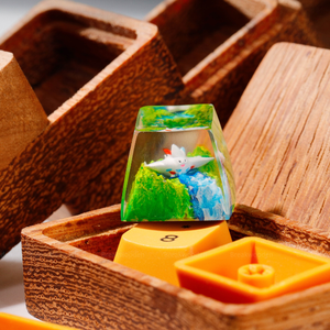 Keycaps Artisanat Forêt Mystique, Keycaps Artisanat Personnalisé, Keycaps Anime Mignons, Keycaps Verts, Ensemble de Keycaps, Keycaps en Bois - Product Image 2