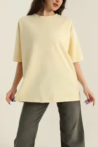 Camisetas Personalizadas Nuevas 100% Algodón para Mujer, Manga Corta, Color Sólido, Camiseta para Mujer - Product Image 2