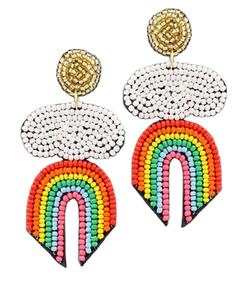 ต่างหูปักลายลูกปัดทำด้วยมือสำหรับผู้หญิงดีไซน์ใหม่ทันสมัยน่ารักสุดหรูดูทันสมัย - Product Image 5