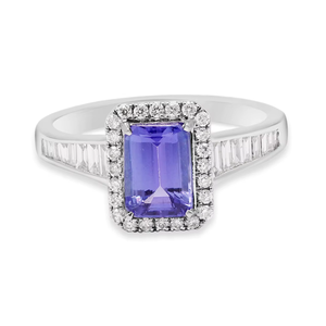 Tanzanite Diamond 18K White Gold Handmade IGI Certified Wedding Ring for Women and Girls <b>Gift</b> Jewelry - Product Image 6