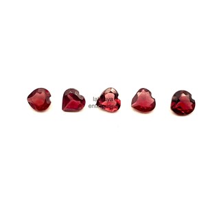 Natural <b>Garnet</b> 6mm Heart Cut Faceted Gemstones Calibrated <b>Garnet</b> Loose Stone For Jewelry Making Wholesale Price Bulk From India - Product Image 3
