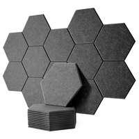 Panneau acoustique hexagonal auto-adhésif en feutre PET, panneau mural insonorisant haute densité, réduction du bruit pour la maison et le bureau