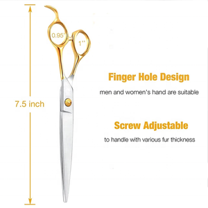 Tijeras de Peluquería Profesionales de Alta Calidad con Diseño Personalizado, para Diestros, Mango Mediano, 28 Dientes, Semi-Plateadas en Oro, Duraderas - Product Image 4