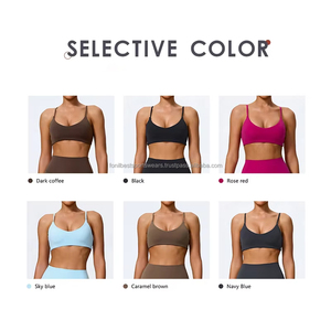 FONILBEST Pink Crop Top Spaghetti Strap Scoop Neck Solid <b>Colour</b> Women's Workout Wear Custom Design - Product Image 5