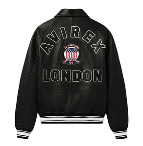 Custom London Icon Leather Bomber <b>Jacket</b> for <b>Men</b> | Premium Cowhide Leather Varsity <b>Jacket</b> | Embroidered Streetwear Flight <b>Jacket</b> - Product Image 1