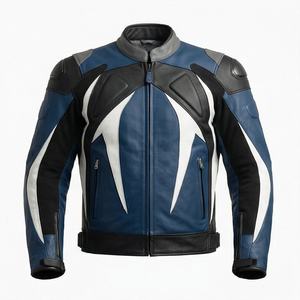 เสื้อแจ็คเก็ตหนังสำหรับขี่มอเตอร์ไซค์บุรุษ ป้องกันภัย ทนทาน คุณภาพพรีเมียม สำหรับการเดินทาง  รับสั่งทำสีตามต้องการ - Product Image 1