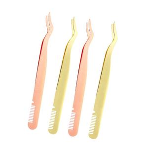 Pinzas Aplicadoras de Pestañas de Acero Inoxidable Duraderas y Personalizadas, Punta Inclinada, Herramienta de Aplicación de Pestañas y Cejas de Alta Calidad - Product Image 4