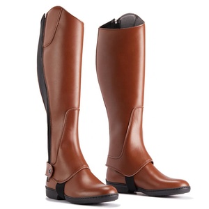 Étui en cuir véritable sur mesure pour demi-chaps d'équitation, protections de jambes équestres en cuir de vachette premium, sacs LHC-0068 - Product Image 1