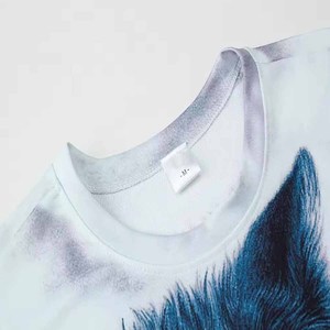 T-shirt pour homme à imprimé loup, manches courtes, col rond, respirant, design décontracté, impression photo, coupe régulière, polyester tricoté - Product Image 4