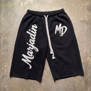 Custom Gray Embroidered Men's <b>Sweatpants</b> Jogger <b>Shorts</b> Cotton Fleece Wholesale OEM Logo Casual Sportswear Track Pants - Product Image 3