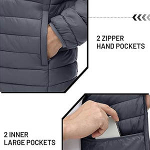 Veste matelassée légère pour homme, coupe ample, résistante à l'eau, avec isolation thermique, fabricant OEM et vente en gros - Product Image 4