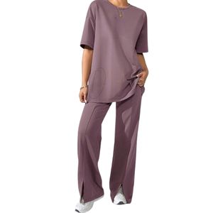 Conjunto de Pantalones Anchos y Camiseta Ligera de Algodón 100% Transpirable, Unisex, Talla Grande, Ropa Casual de Dos Piezas - Product Image 1