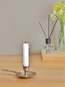 Handmade <b>Brass</b> Taper Candle Holder Antique Gold Chamberstick Vintage <b>Brass</b> <b>Candlestick</b> Stand Rustic Handheld Candle Holder - Product Image 3