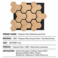 Panneaux acoustiques en fibre de polyester en forme de Y avec placage bois texturé, matériau décoratif pour bars et salles de réunion