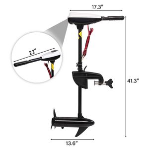 Elica Elettrica Marina 12V con Asta Principale in Fibra di Vetro da 76CM, 36L Nero e Bianco YJ per Motori Nautici - Product Image 6