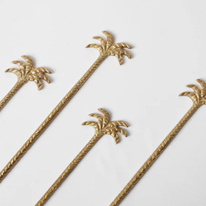 Agitadores de Cóctel Metálicos con Diseño de Búho, Clásicos de Latón, Juego de 4 Agitadores de Barra Metálicos con Cabeza de Búho - Product Image 4