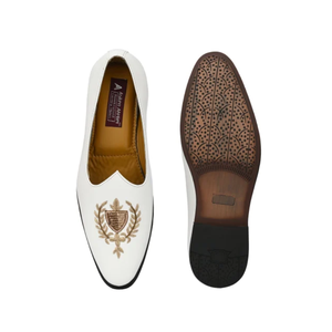 Elegante Calzado Étnico de Cuero Hecho a Mano para Hombre, Nagra Jutti para Bodas - Product Image 1