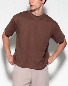 Camiseta de algodón extragrande para hombre, estilo casual premium, cuello redondo, manga corta, corte holgado, básica. - Product Image 4