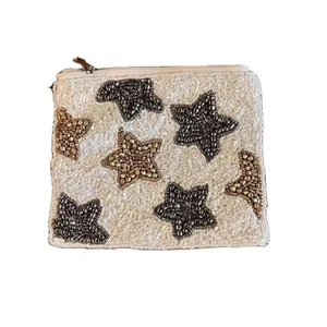 Monedero de Moda con Cuentas de Camuflaje, Estilo Rayas Naranjas, Bordado a Mano, Mini Bolsa con Cremallera, Personalizable - Product Image 3