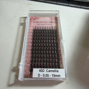 ขนตาปลอม NHU Y ทำมือจากเส้นใยสังเคราะห์หลากหลายแบบ รวมถึงแบบเส้นบาง แบบคู่ และแบบกลุ่มดอกคามิเลีย ความหนา 0.05/0.07 ผลิตในเวียดนาม - Product Image 1