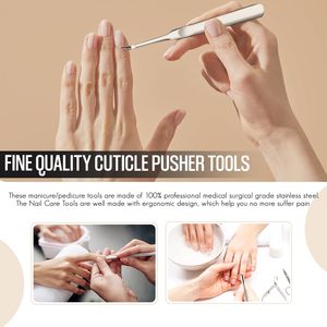 Ensemble d'outils pour pousse-cuticules en acier inoxydable, 5 en 1, coupe-ongles multifonctionnel, outils de manucure et de pédicure pour adultes, durables - Product Image 2