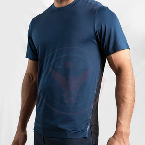 T-shirts de sport pour hommes respirants et ajustés avec logo personnalisé - Polyester/coton, séchage rapide et écologiques, en stock - Product Image 2