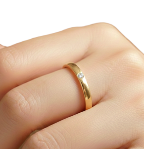 Art Deco 9K 10K 14K 18K Solid Gold DEF Color VS VVS Clarity IGI Certified Round Lab Diamond <b>Proposal</b> Band Stackable Promise <b>Ring</b> - Product Image 5