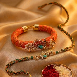 Beautiful Peacock Rakhi and Openable Bracelet Set Comes in Box Packing Traditional Designer Rakhi Combo for Raksha Bandhan - Product Image 3